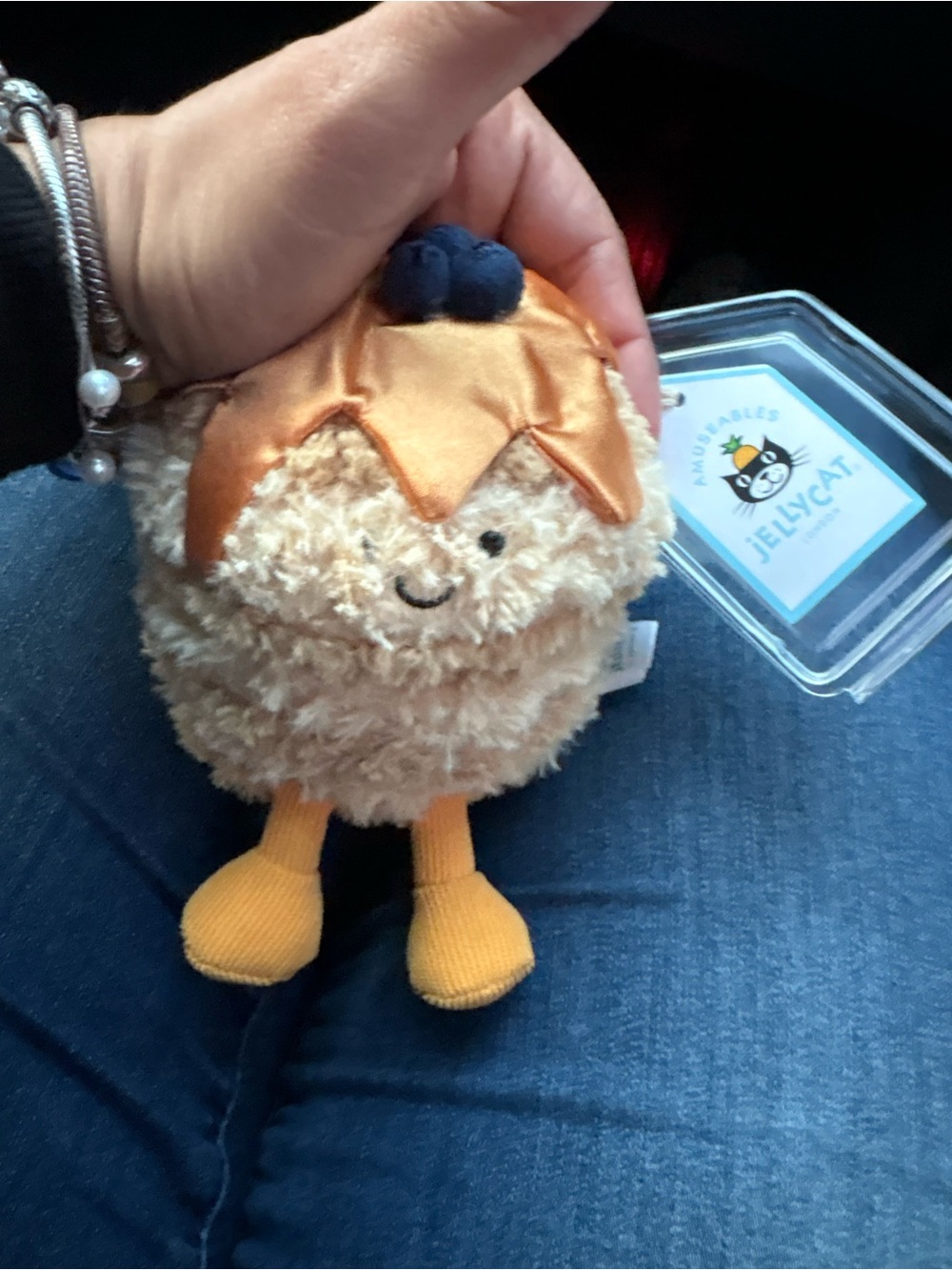 Jellycat Fran Pancake Plush with Gold Top and Navy Berry